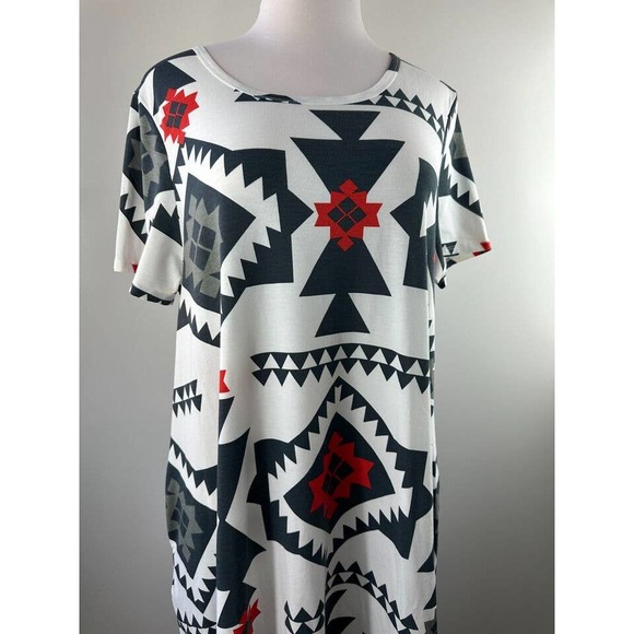 Lularoe Jessie Dress Stretch Pockets Scoop Neck Short Sleeve Plus Size 3XL EUC - Picture 2 of 3